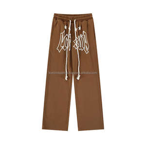 Joggers en molleton personnalisés pour hommes – Pantalons de survêtement d'hiver unis en French Terry, coupe droite évasée - Product Image 2