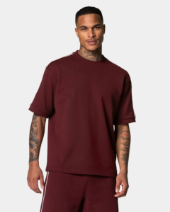 Camiseta Unisex de Algodón 100% de 220 g/m² para Hombre, Estilo Urbano Holgado, Transpirable, Anti-Pilling, con Ribete de Línea y Patrón Sólido en Contraste - Product Image 6