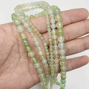 Perles en vrac d'agate verte naturelle, perles rondes d'agate pomme, accessoires perlés faits à la main pour la fabrication DIY - Product Image 4