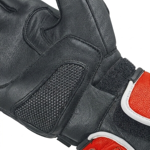 Guantes de Motocicleta de Cuero Completos para Hombre, Color Rojo, Negro y Blanco, con Cierre de Velcro para Ciclismo de Verano - Product Image 6