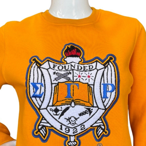 เสื้อสเวตเชิ้ต Sigma Gamma Rho ลายเชนิลล์สำหรับผู้หญิง ปักลายตราสัญลักษณ์สีทอง ผ้าคอตตอนผสม แขนยาว ทรงสวยทันสมัย สวมใส่สบาย - Product Image 6