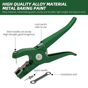 Applicateur d'étiquettes auriculaires pour animaux, dispositif de contrôle, pince métallique pour étiquettes auriculaires, outil d'identification pour porcs, vaches, moutons et lapins - Product Image 6