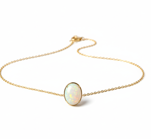 สร้อยคอหินรูปไข่หลากสี 16 นิ้ว สร้อยคอออกแบบสำหรับงานปาร์ตี้ เงินแท้ 925 ชุบทอง ของขวัญเครื่องประดับ ราคาขายส่ง - Product Image 2