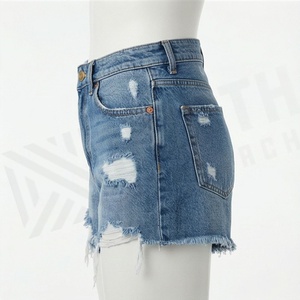Womens Denim Shorts Breathable Design <b>Button</b> Closure Cotton Booty <b>Jeans</b> Girls Casual Streetwear Fashion Trendy Clothing - Product Image 3