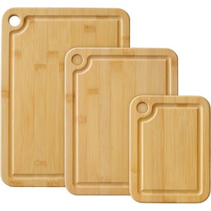 Tabla de cortar de bambú hecha a mano con canal para jugos |   Utensilios de Cocina al por Mayor - Product Image 2