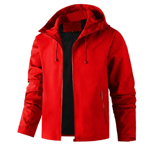 Chaqueta Cortavientos Negra para Hombre con Cierre de Cremallera, Corte Regular, Ropa Casual para Exteriores, Temporada de Otoño, 100% Algodón, Anti-UV, Ecológica - Product Image 6