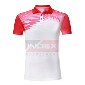 INDEX Men's Short Sleeve <b>Polo</b> Shirt Blue <b>White</b> Print Sporty Quick Dry Knitted Fabric Regular Fit Button Design - Product Image 5