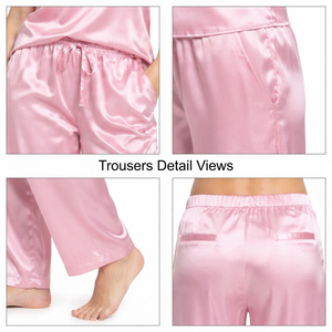 <b>Silk</b> <b>Trousers</b> <b>Women's</b> Soft Breathable Drawstring Waist Lounge Wear Pajama Pants Summer Style Night Wear Satin <b>Trousers</b> - Product Image 6