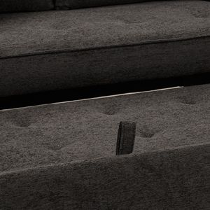 Divano Sezionale Moderno a L da 3 Posti Reversibile con Letto Estraibile e Chaise Longue Contenitore, 2 Sgabelli per Soggiorno - 104.5 - Product Image 6