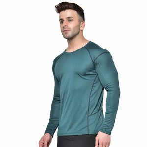 Men's Fitness Sportswear Polyester Gym Compression Tights and Rashguard Shirt for Workout Running Top Compression Tops - Product Image 1