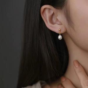 High Heel Ear Hooks 5A Quality 8-11mm Round Freshwater <b>Pearl</b> Dangle <b>Earrings</b> 925 <b>Silver</b> Fashionable - Product Image 4