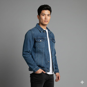 Wholesale Men's Vintage Winter Customizable <b>Denim</b> <b>Jacket</b> Long Sleeve heavyweight Breathable Windproof 100% Cotton man <b>jacket</b> - Product Image 2