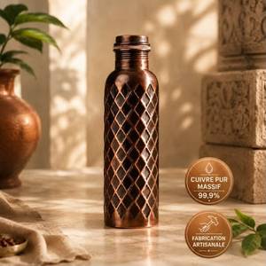 Botella de Agua de Cobre Martillado Premium con Tapa de Rosca - Product Image 3
