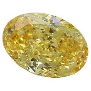 Diamants de laboratoire certifiés IGI, diamant ovale jaune vif fantaisie de laboratoire pour la fabrication de bijoux, pour bague de fiançailles - Product Image 1