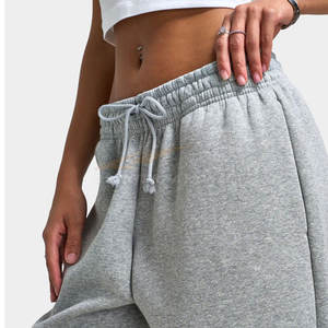 กางเกงวอร์มผ้าฝ้ายทรงโอเวอร์ไซส์สำหรับผู้หญิง พร้อมขอบเอวยางยืด กางเกงลำลองใส่สบาย ทรงหลวม สไตล์ลำลอง นุ่มสบาย สตรีทแวร์ - Product Image 5