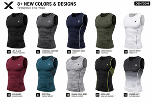 Camisetas de Compresión Personalizadas para Hombre X Sports City, Mezcla de Poliéster y Elastano, Alta Demanda, Ropa Deportiva OEM/ODM, Venta Caliente - Product Image 3