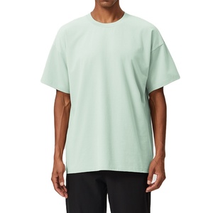 High Quality Loose 230gm 100% Cotton <b>Tshirts</b> Oversized Custom Logo <b>Plain</b> Mens T Shirt - Product Image 1