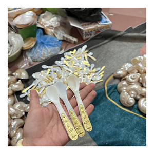 mother of pearl spoon crafted from natural shell material for <b>dining</b> serving desserts and <b>table</b> decoration, handmade in Vietnam - Product Image 6