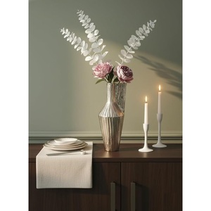 Florero Moderno de Metal Plateado con Diseño Acanalado, Elegante Centro de Mesa para Sala de Estar y Decoración de Bodas, Estilo Nórdico, Maceta Alta - Product Image 1