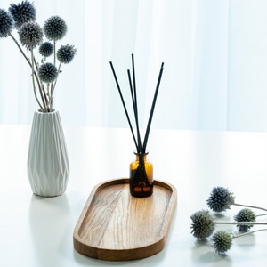 Plateau et assiette rectangulaires en bois massif, design luxueux fait main, écologiques, de qualité alimentaire, pour la décoration de la maison, cuisine rustique - Product Image 2