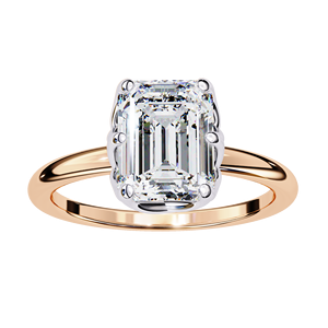 2.00ct Emerald Cut Lab Grown Diamond Engagement <b>Ring</b> 18K Yellow Gold Vermeil Distinctive Gallery <b>Solitaire</b> Wedding <b>Ring</b> Women - Product Image 2