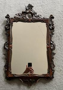 Espejo de Pared de Madera Tallada Ornamentada de Estilo Barroco Antiguo - Product Image 3