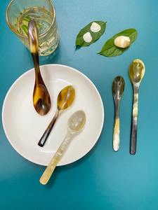 Cuillères en corne de buffle naturelle pour le miel, le café, le thé, ensemble de cuillères de table, cadeau - Product Image 6