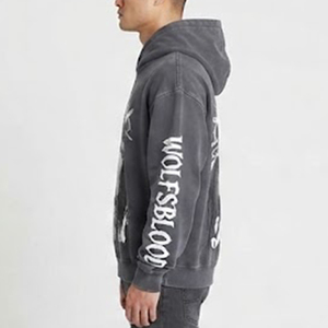 Sudadera con Capucha de Alta Demanda con Logotipo Personalizado para Hombre, Oversize, de Algodón Gris, Felpa Francesa, Estampada, para Otoño, Estilo Casual, Corte Regular - Product Image 4