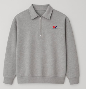 Sudadera de hombre con cremallera de un cuarto, puños acanalados, hombros caídos, cuello alto, mezcla de algodón y forro polar, personalizable con logo OEM ODM - Product Image 2