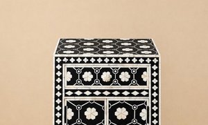 Mosaico de Nácar con Incrustaciones de Hueso y Resina, Diseño Moderno con Patrón Floral, Forma Cuadrada, la Mejor Calidad, Hecho a Mano, para Interiores de Gabinetes - Product Image 2