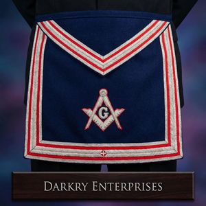 Delantal Masónico Bordado con Lingotes de Oro Personalizados, Ojo que Todo lo Ve, Borde de Terciopelo Azul Real, Diseño Floral de Enredadera, Hecho a Mano, Suministro de Regalia para Logia - Product Image 2