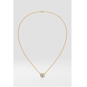 Collier solitaire de luxe 1 carat en argent sterling 9KT 10KT 14KT 18KT avec serti clos, pendentif pour femme en or 18 carats, bijou de laboratoire, cadeau pour anniversaire - Product Image 1