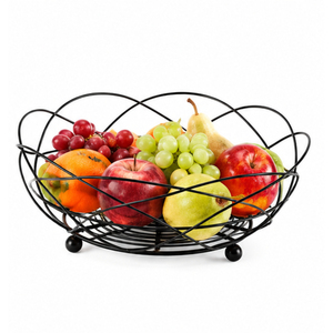 Corbeille à fruits moderne en fil métallique, creuse et respirante, bol décoratif, centre de table, support à fruits pour cuisine, panier de rangement - Product Image 1