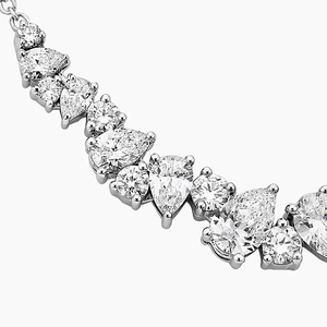 Collier en grappe de diamants de laboratoire taille poire en or 10K 14K 18K et argent 925 935, bijou de fiançailles ou de fête, Vaayu Jewels VJ4959 - Product Image 3