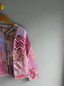 Chaqueta Acolchada de Algodón con Parches para Mujer, Cuello en V, Manga Larga, Largo Regular, Ropa de Abrigo de Otoño, Bolsillos con Parches, Cierre de un Solo Botón - Product Image 6
