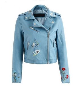 Pink PU Leather Slim Fit Short Moto Jacket Full Sleeve <b>Zipper</b> Closure Turn-down Collar Women's Spring Style - Product Image 4