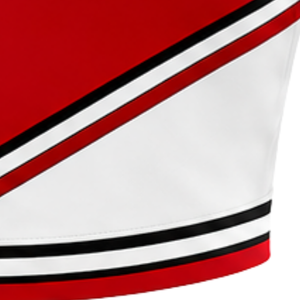 Haut court de cheerleading sans manches pour femme, col en V, rouge, blanc, noir, uniforme d'équipe de cheerleading, tenue de sport pour compétition - Product Image 6