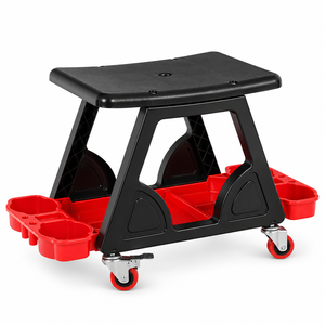 Tabouret roulant pour mécanicien LEMATEC LE-OS01 avec rangement pour outils, siège mobile pour le detailing automobile et la réparation de véhicules - Product Image 1
