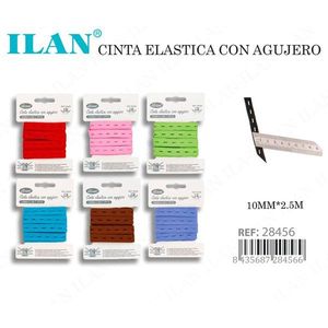 Elastico Ilan con occhielli 10mm x 2,5m multicolore per uso in abbigliamento - Product Image 1