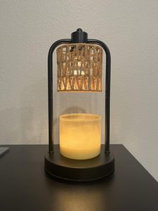 LANJO bohemian-style Rattan Candle Warmer with Metal Frame Electric Aroma Diffuser fo - Product Image 1