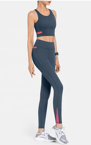 Conjunto de Yoga de 2 Piezas para Mujer, Cuello Halter, Cintura Alta, Nylon y Spandex, Transpirable y Elástico - Product Image 5