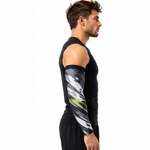 Mangas de compresión deportivas para hombre, personalizadas, para fitness, entrenamiento, running, ciclismo, transpirables, elásticas, de soporte y protección. - Product Image 2