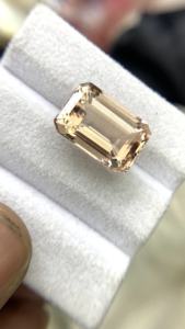 Piedra de Morganita Natural Certificada, Corte Esmeralda Octogonal, con Excelente Color y Brillo, Beryl Natural de 10.85 Quilates, Limpia con Lupa - Product Image 4