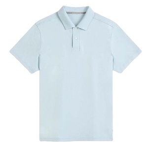 เสื้อโปโลผู้ชายผ้าฝ้ายน้ำหนักเบาระบายอากาศได้ดีเสื้อโปโลลายปักสีพื้น - Product Image 1