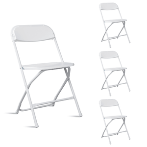 Classic White Garden Folding Chair 4pcs Injection Molding Plastic Classic Design - Product Image 6