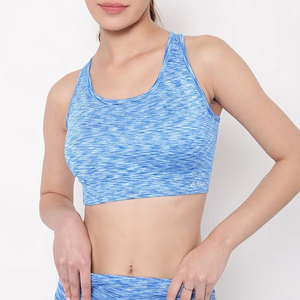 Jovia Women's <b>Blue</b> Gradient Racerback Sports <b>Bra</b> Medium Support Seamless Yoga Breathable Spandex Polyester Sports <b>Bra</b> - Product Image 5