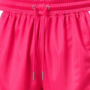 Customized Pink <b>Mens</b> <b>Basketball</b> <b>Shorts</b> With White Side Panel Sport Training <b>Shorts</b> Elastic Waist Activewear Gym Fitness Wear - Product Image 5