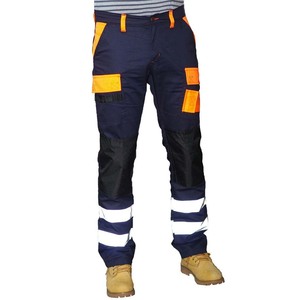 Pantalon de travail haute visibilité pour homme, pantalon cargo réfléchissant de sécurité, pantalon de travail robuste multi-poches, uniforme de travail pour ouvrier du bâtiment - Product Image 5
