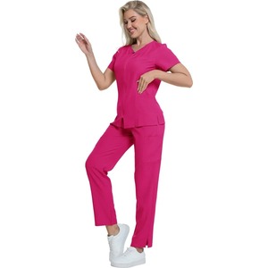 Nouveaux uniformes chirurgicaux élastiques, blouses d'infirmière à manches courtes avec fermeture éclair, vestes et pantalons médicaux, vêtements de travail pour hôpitaux, médecins et infirmières - Product Image 6