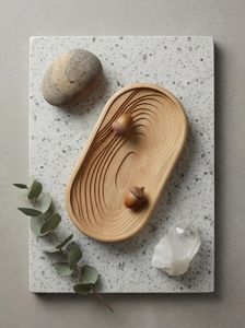 ถาดไม้ UO ถาดไม้ตกแต่งทำมือ จานไม้ตกแต่ง จานไม้ ถาดไม้สำหรับตกแต่ง จานไม้ - Product Image 2